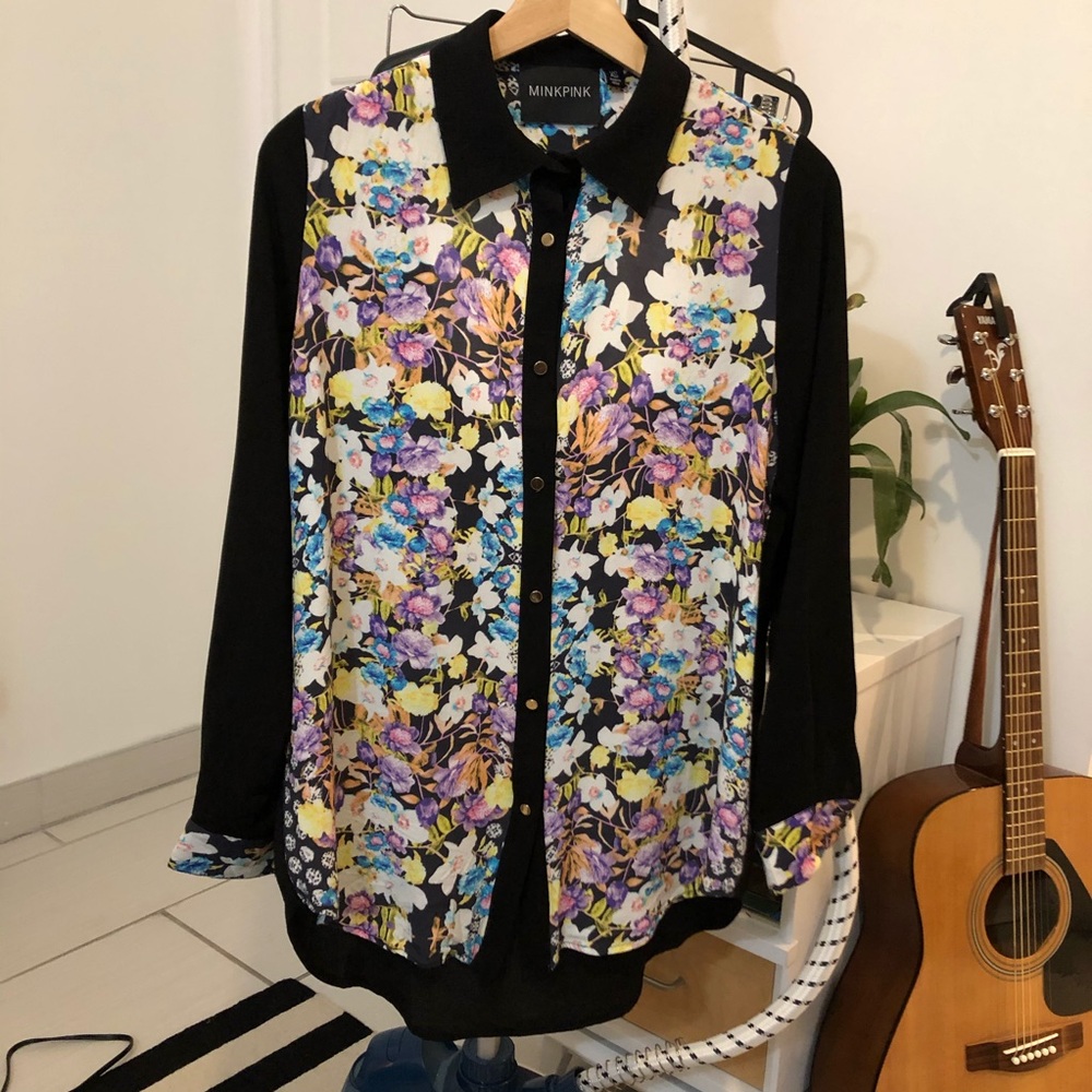 MINKPINK Tops | Floral Blouse